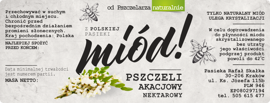 Etykieta — miód akacjowy
